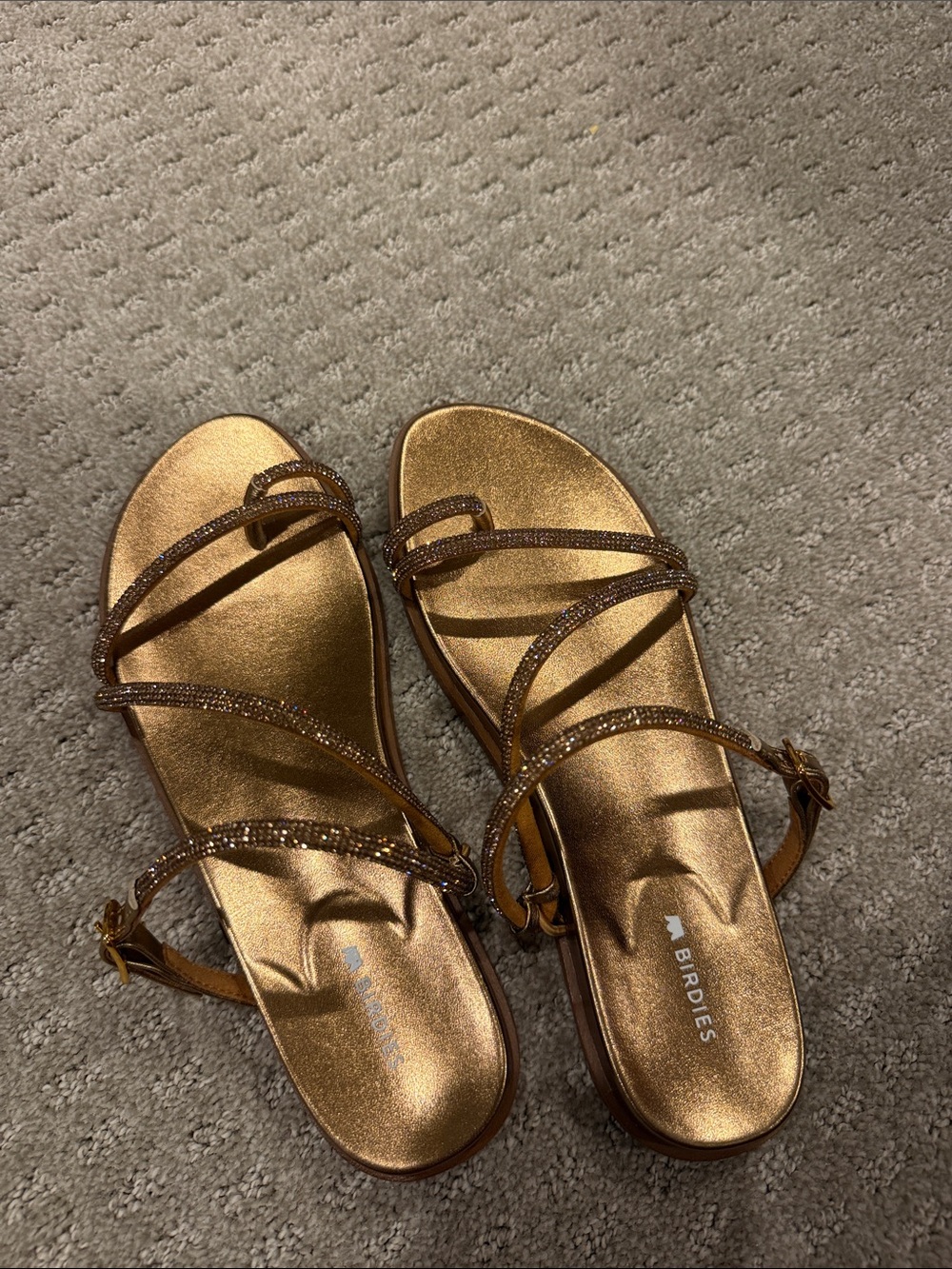 Birdies Bronze Metallic Strappy Sandals